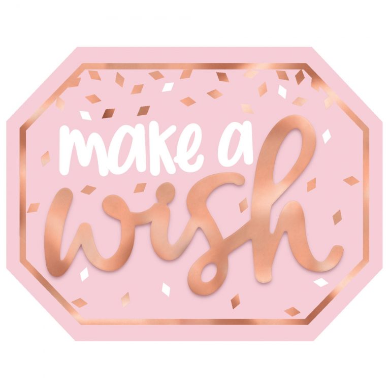 Metallic Blush Birthday Make a Wish Sign