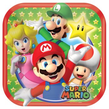 Super Mario characters with a yellow star.