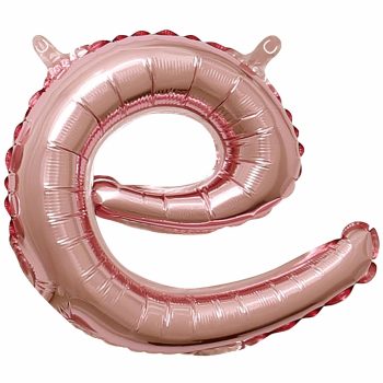 Rose gold letter E balloon.