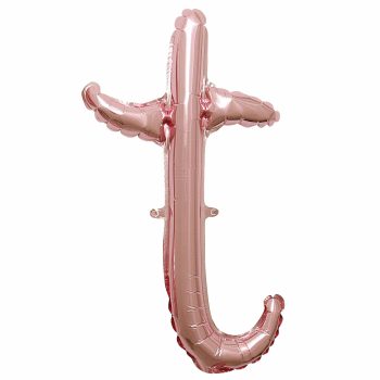 Rose gold letter "t" balloon.
