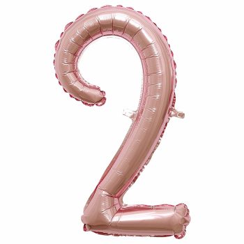 Pink number two foil balloon.