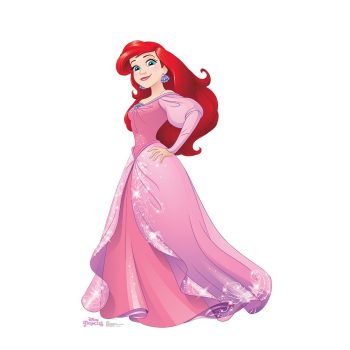 Animated princess in a flowing pink dress.