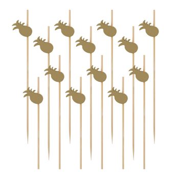 Pineapple-shaped cocktail sticks in a group.