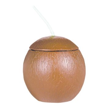 Coconut-shaped candle with a wick.