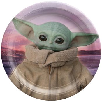Baby alien character on a decorative plate.