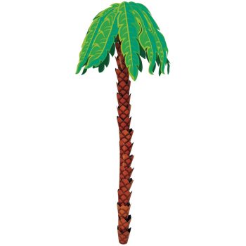 Illustrated palm tree with green fronds.