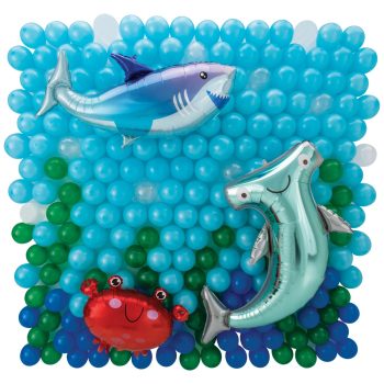 Sea Latex & Foil Balloon Back Drop Kit, Air-Filled 260Ct