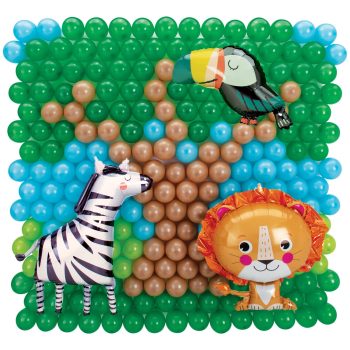 Safari Latex & Foil Balloon Back Drop Kit, Air-Filled 260Ct