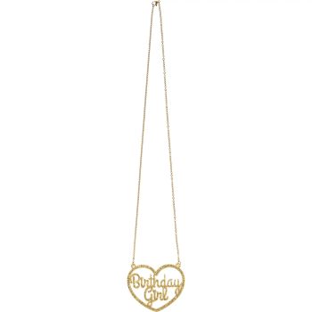 Glitter Gold Metal & Plastic Pendant Necklace, 25in