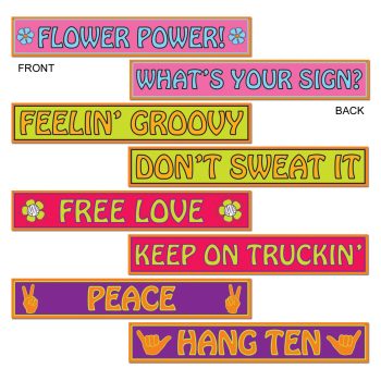 60's Street Sign Cutouts 4"x24" (4/Pkg)