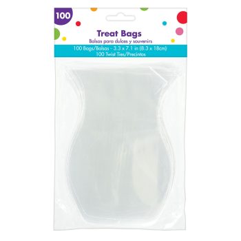 Clear Shaped Treat Bags 100ct