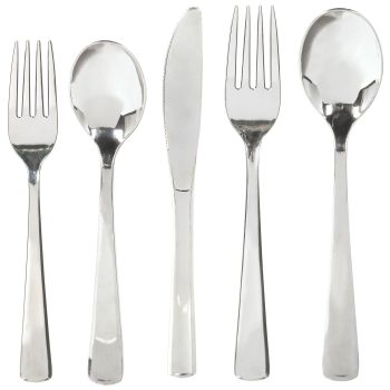 SALE - 5 Piece Premium Dinner Asst. - Silver 40ct