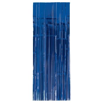 Bright Royal Blue Foil Fringe Doorway Curtain, 3ft x 8ft