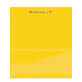 Medium Glossy Yellow Gift Bag 8inx9.5in