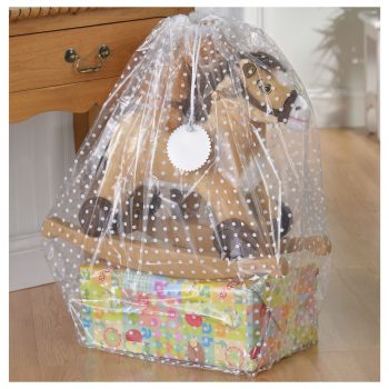 Clear White Polka Dot Gift Sack 36in x 44in