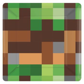 SALE - Pixelated Square Plates, 7" 8ct