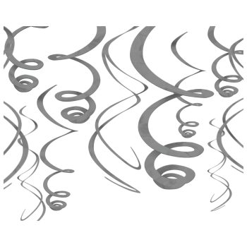 Plastic Swirl Decorations - Silver