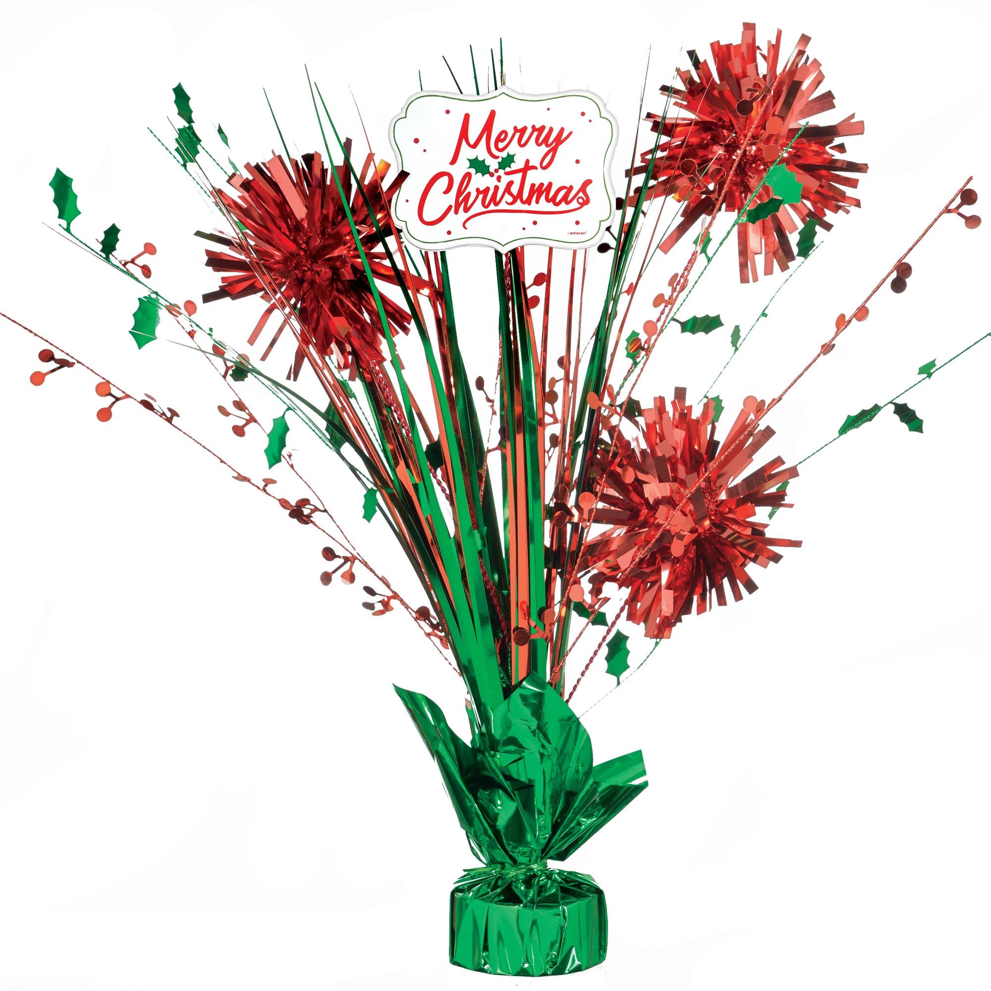 SALE - Merry Christmas Tinsel Burst Centerpiece