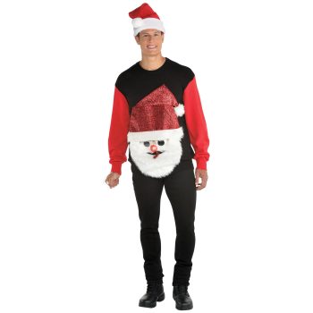 SALE - Light-Up Santa Blowout Ugly Sweater Adult S/M