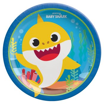Baby Shark Round Plates, 7" 8ct