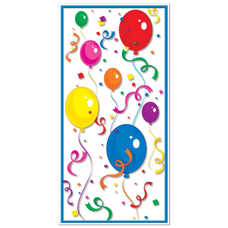 Balloons & Confetti Door Cover, 30in x 5ft