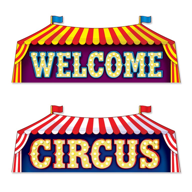 Circus Sign Cutouts, 9.25in x 23.25in, 2ct