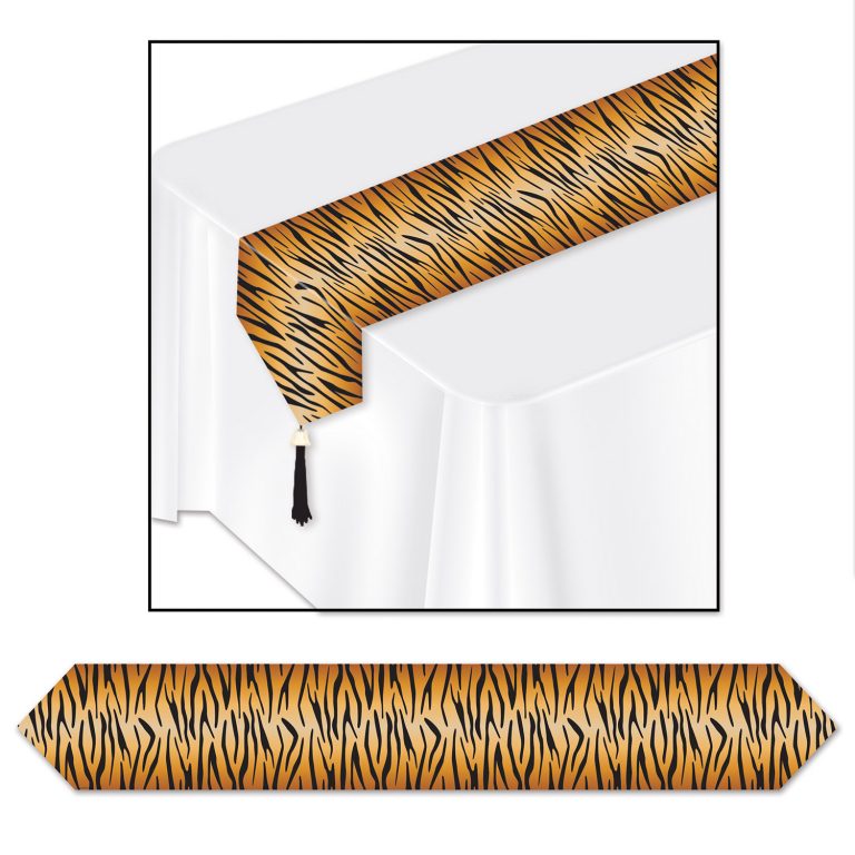 Printed Tiger Print Table Runner, 11in x 6ft