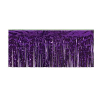 Purple Metallic Fringe Drape Purple, 15in x 10ft