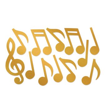 Gold Foil Musical Notes Silhouettes, 12in-21in, 12ct