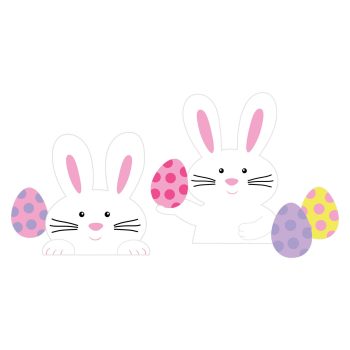 Bunny Yard Sign - Plastic, 5ct