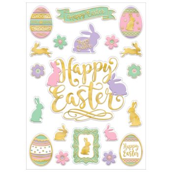 Easter Embossed Foil Window Decorations