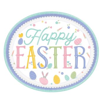 Pretty Pastels Easter Oval Plates, 8ct