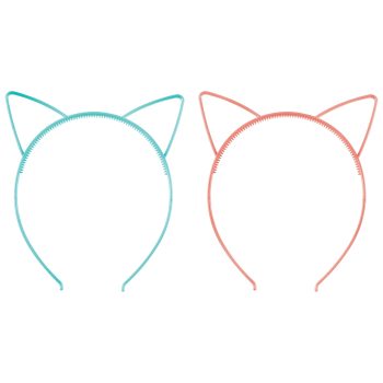 Cat Ear Plastic Headband High Count Favor 8ct