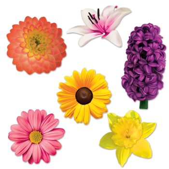 Flower Cutouts, 6ct