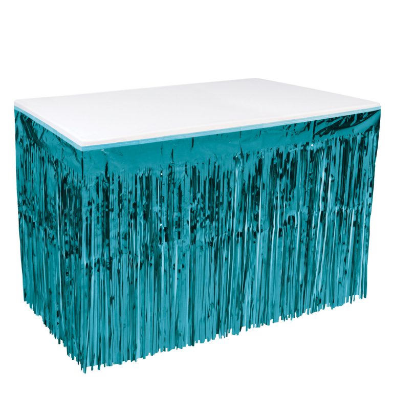 Turqoise Metallic Table Skirting, 30in x 14ft