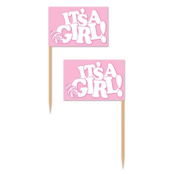It's A Girl! Picks, 2.5in, 5ct