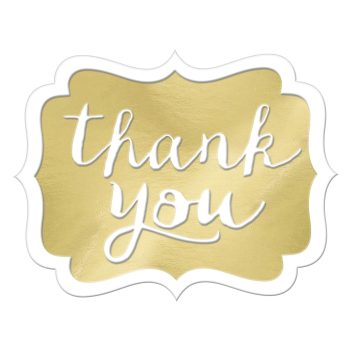 Gold Thank You Sticker 50ct