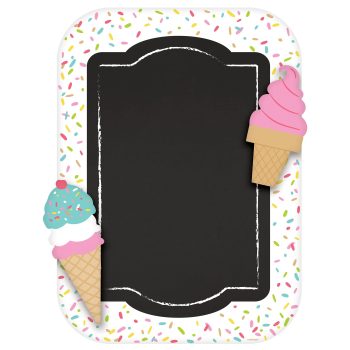 Ice Cream & Sprinkles Chalkboard Easel Sign, 11" x 14" - Summer Sweets