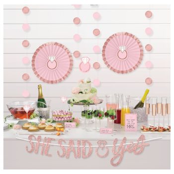 Blush & Rose Gold Buffet Table Decorating Kit 23pc