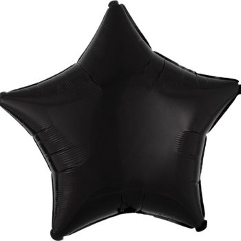 A black star-shaped balloon with a glossy finish.