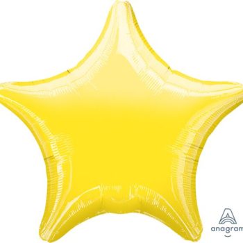 A shiny yellow star-shaped balloon.
