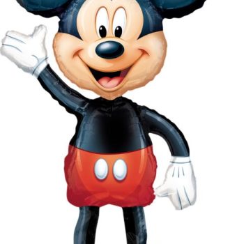 Cartoon character balloon with large ears waving.