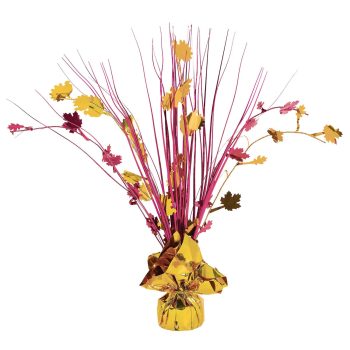 Gold and pink metallic centerpiece decoration.