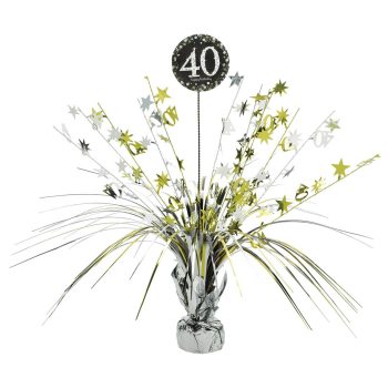 40th birthday decoration with stars and foil.