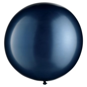 A large, shiny black balloon with a glossy surface.