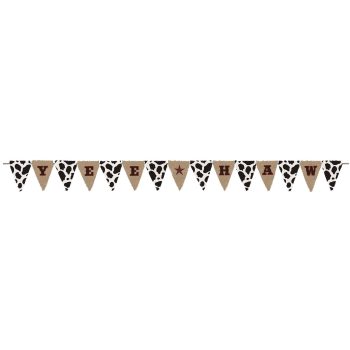 Animal print triangular pennant banner with leopard and zebra patterns.