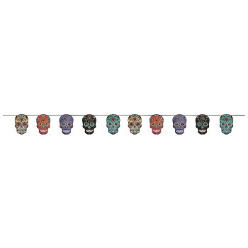 Colorful sugar skull garland for decoration.