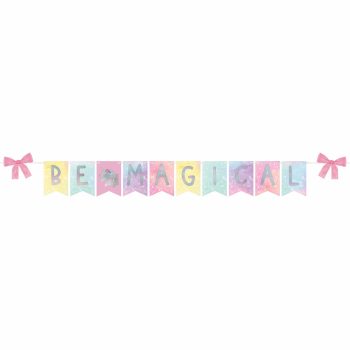 Be Magical" banner with unicorn decoration.