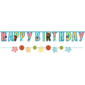 Colorful happy birthday banner with decorations.