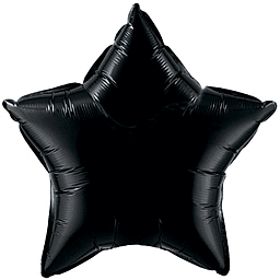 Black star-shaped foil balloon.